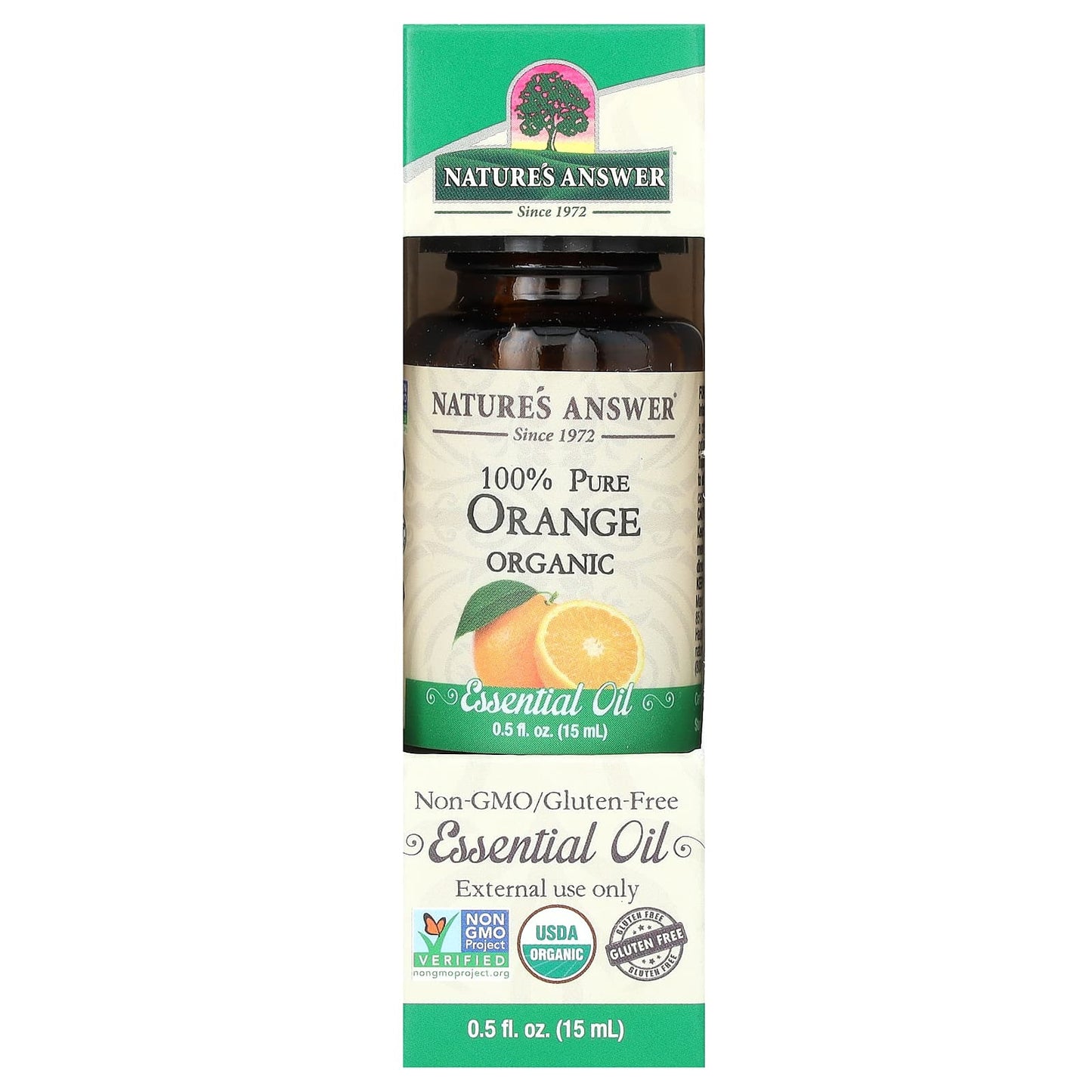 Nature's Answer, 100% Pure Organic Essential Oil, Orange, 0.5 fl oz (15 ml)