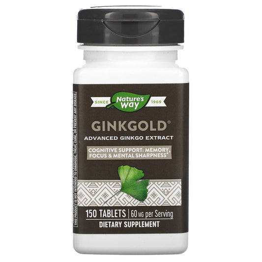 Nature's Way-Ginkgold-Advanced Ginkgo Extract-60 mg-150 Tablets