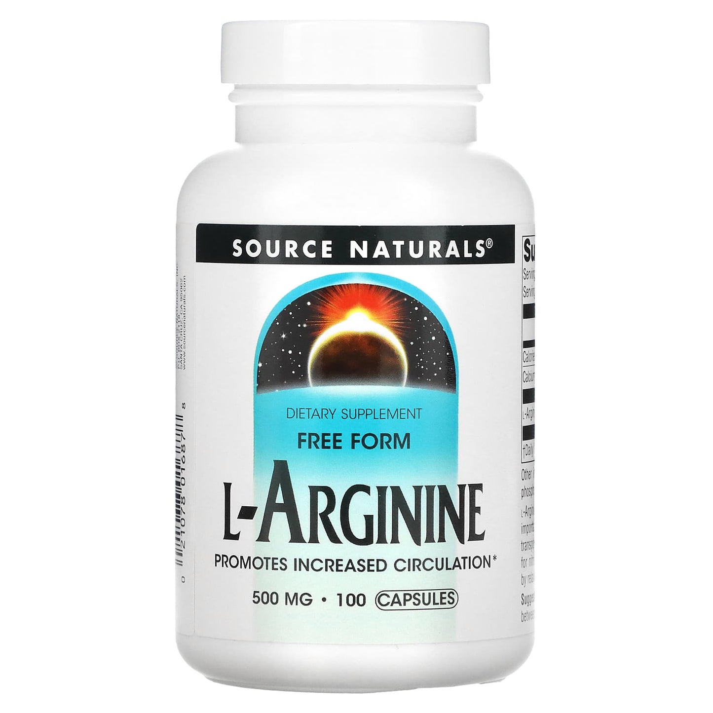 Source Naturals-L-Arginine-Free Form-500 mg-100 Capsules