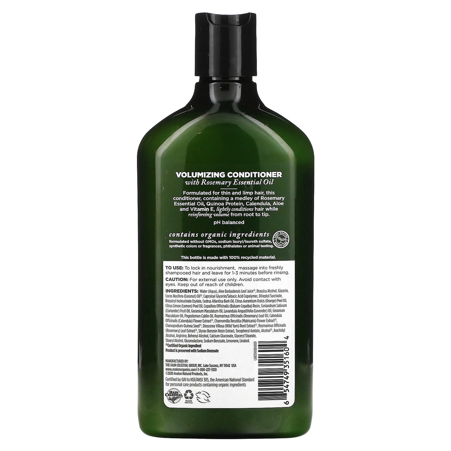 Avalon Organics, Conditioner, Volumizing Rosemary, 11 oz (312 g)