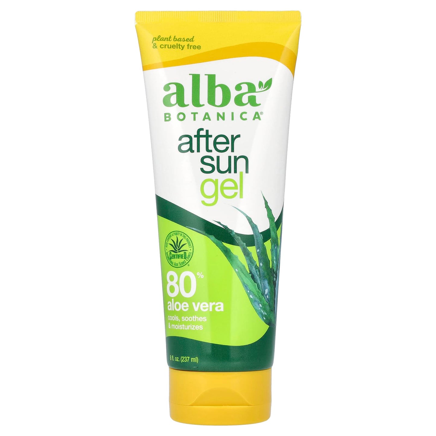 Alba Botanica-After Sun Gel-80% Aloe Vera-8 fl oz (237 ml)