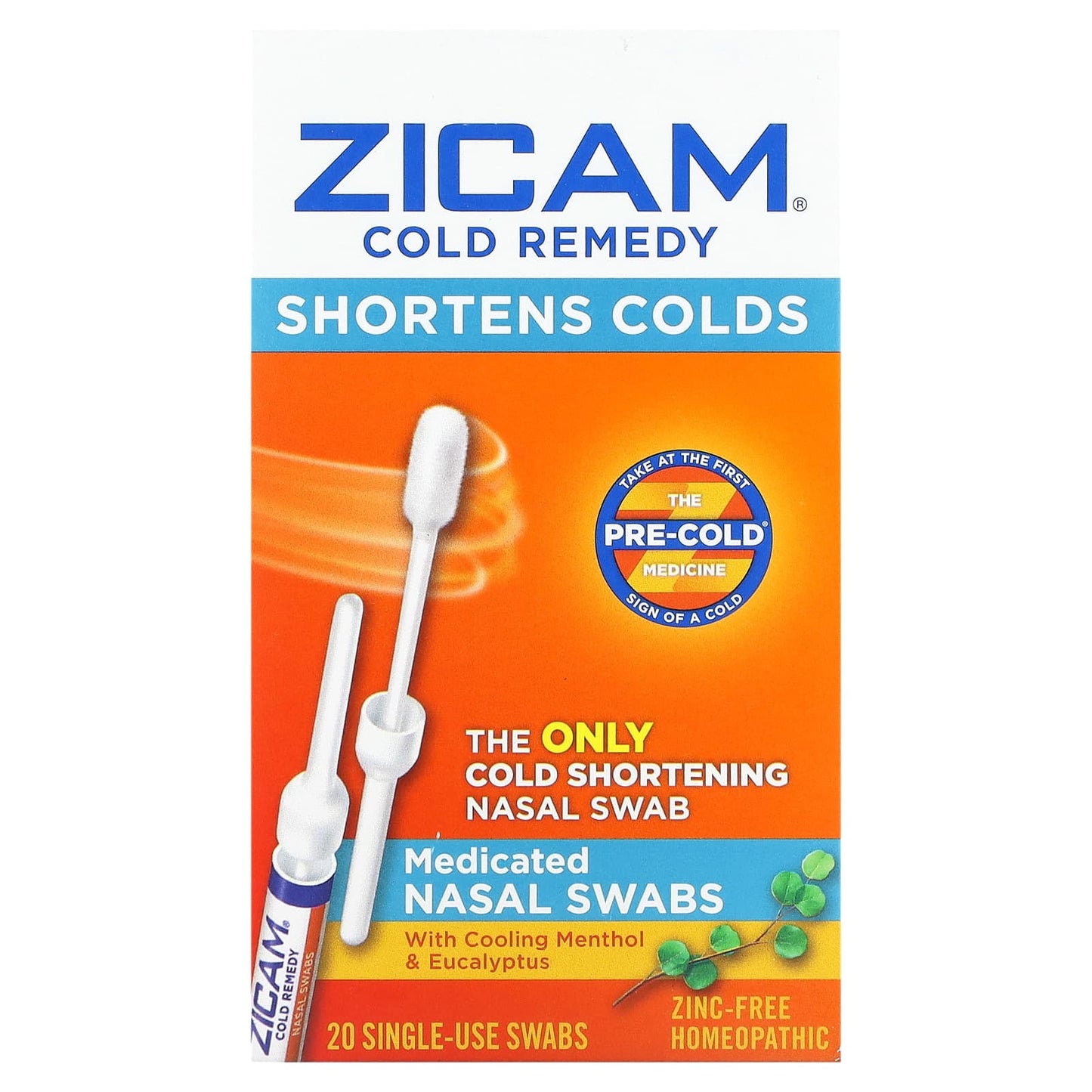 Zicam-Cold Remedy-Medicated Nasal Swabs-20 Single-Use Swabs