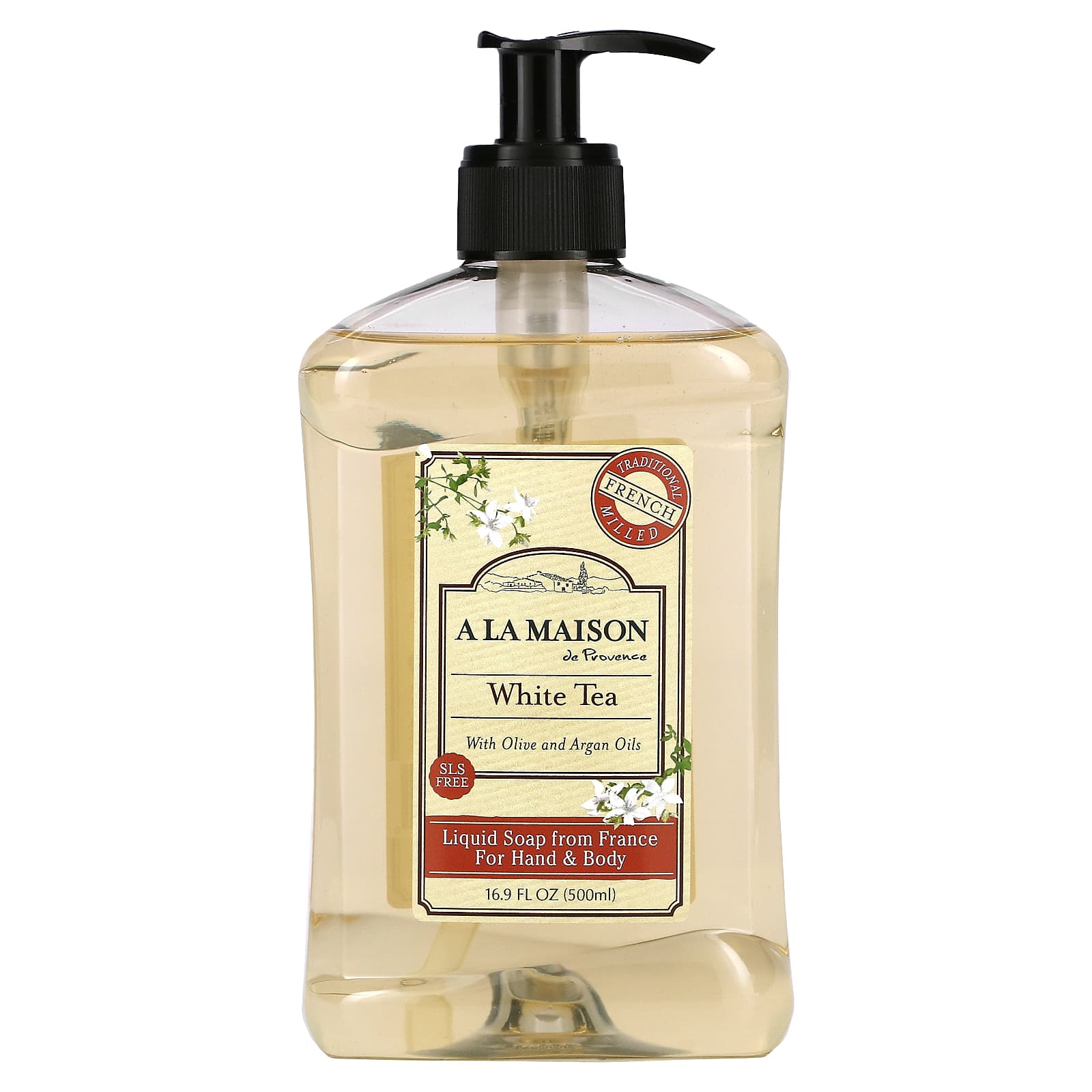 A La Maison de Provence-Liquid Soap for Hand & Body-White Tea-16.9 fl oz (500 ml)