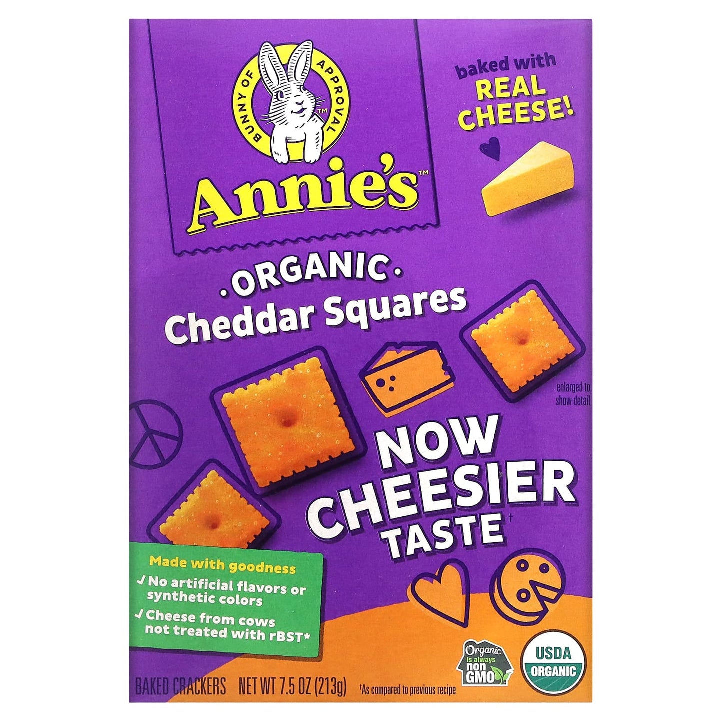 Annie's Homegrown-Organic Cheddar Squares-7.5 oz (213 g)