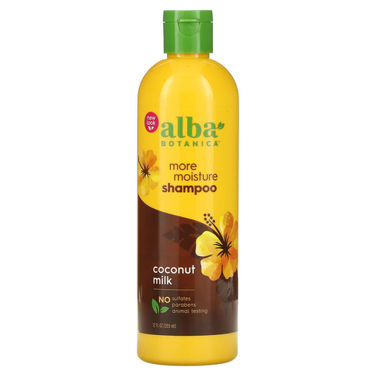 Alba Botanica-More Moisture Shampoo-Coconut Milk-12 fl oz (355 ml)