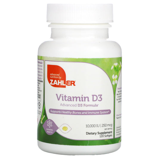 Zahler-Vitamin D3-Advanced D3 Formula-250 mcg (10,000 IU)-120 Softgels