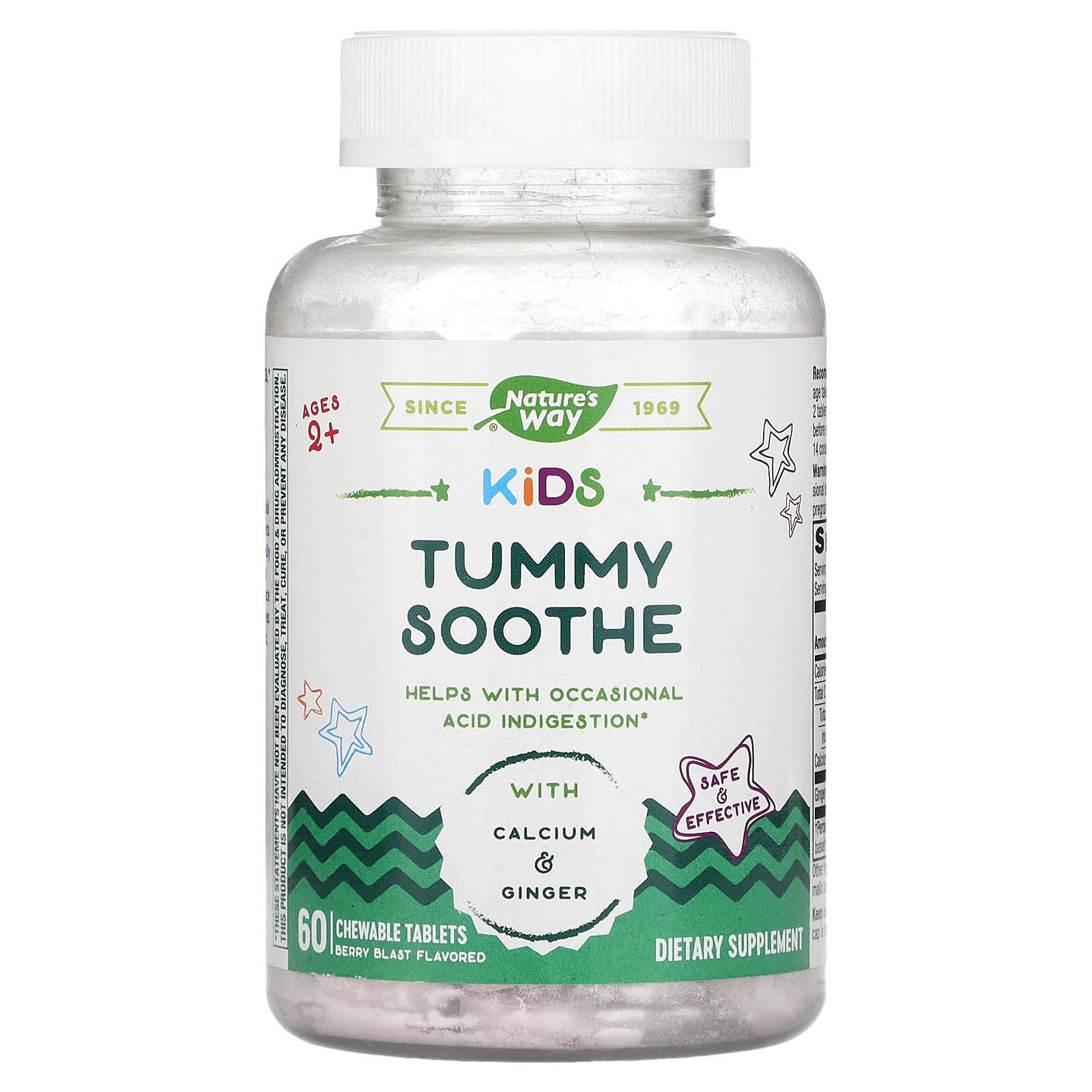 Nature's Way-Kids-Tummy Soothe-Ages 2+-Berry Blast-60 Chewable Tablets