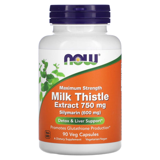 NOW Foods-Milk Thistle Extract-Maximum Strength-750 mg-90 Veg Capsules