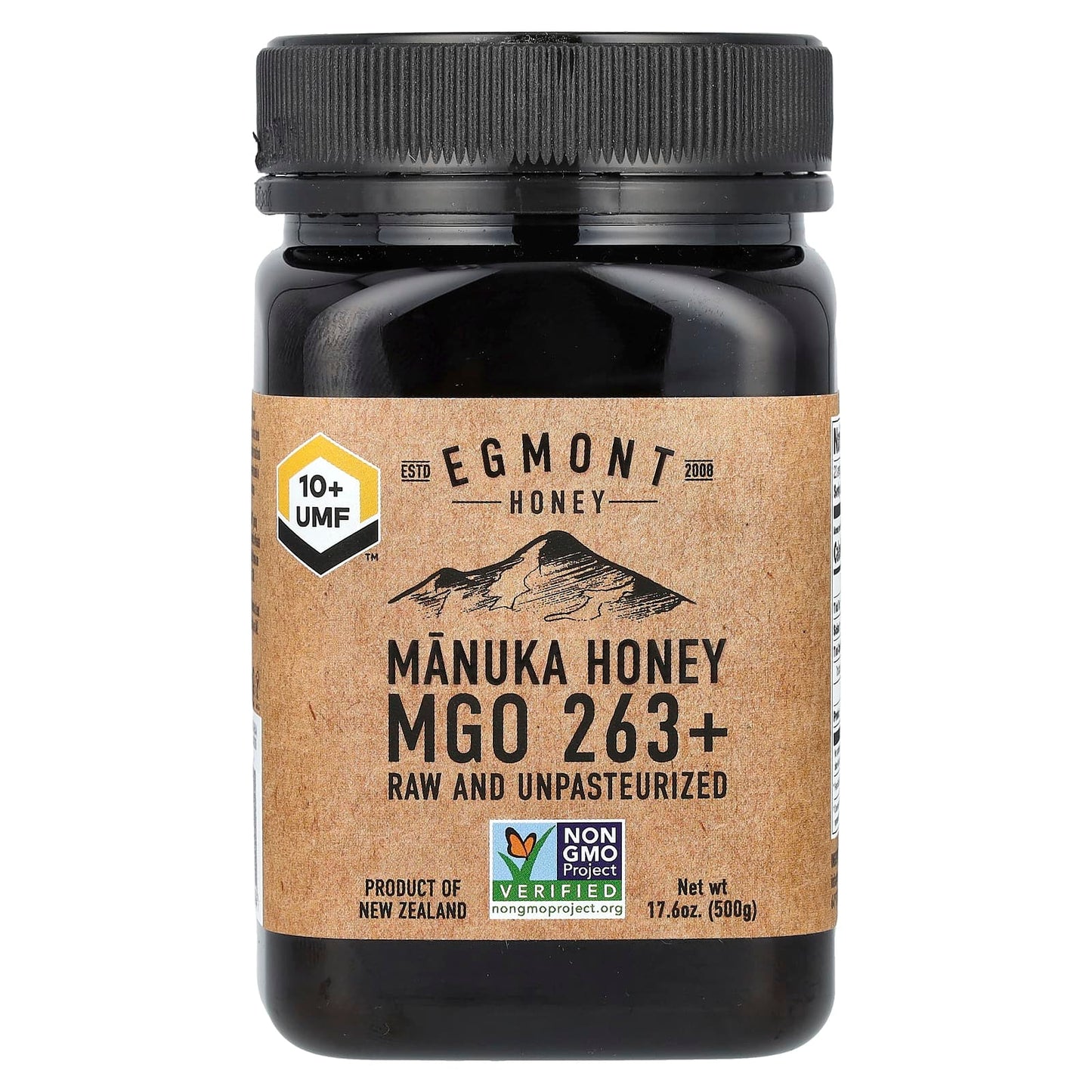 Egmont Honey-Manuka Honey-Raw And Unpasteurized-MGO 263+-17.6 oz (500 g)