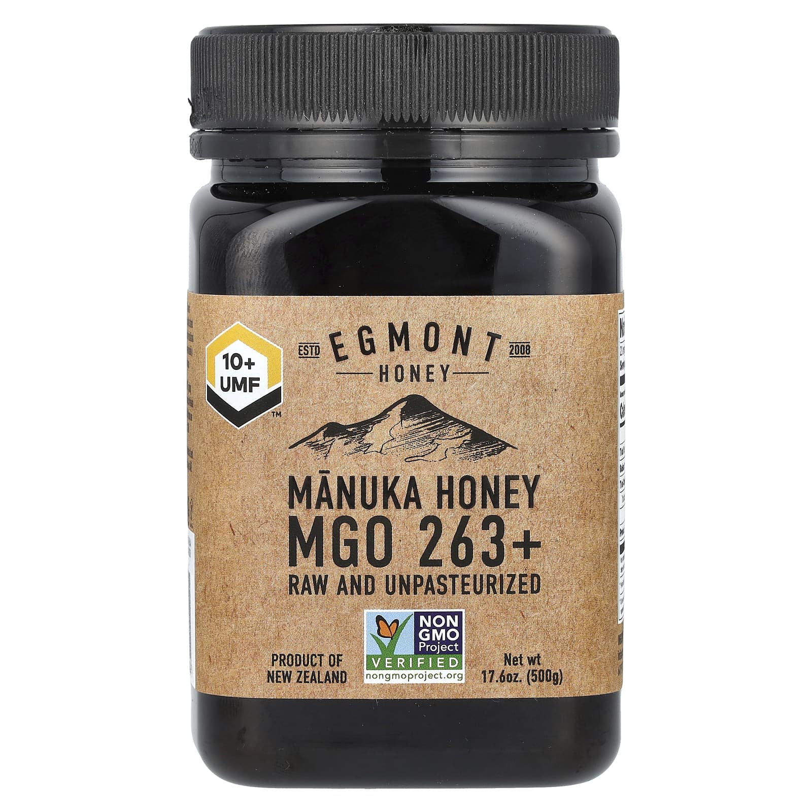 Egmont Honey-Manuka Honey-Raw And Unpasteurized-MGO 263+-17.6 oz (500 g)