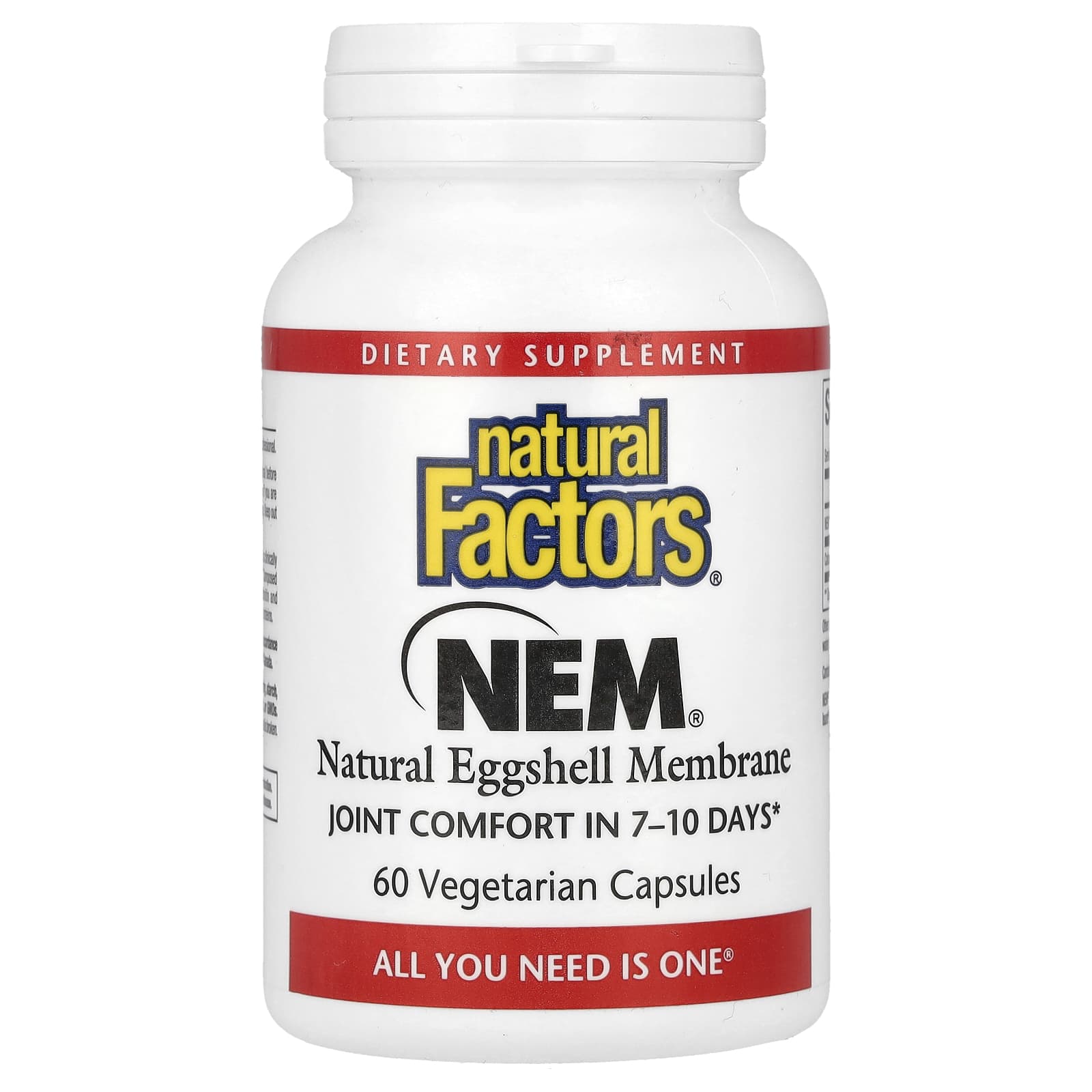 Natural Factors-NEM-Natural Eggshell Membrane-60 Vegetarian Capsules