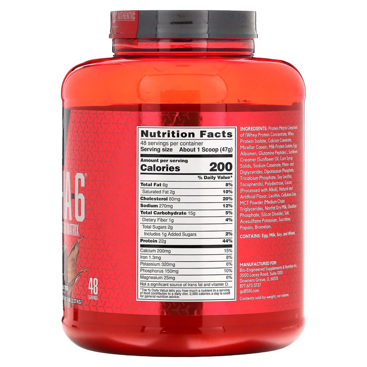 BSN, Syntha-6, Ultra Premium Protein Matrix, Chocolate Cake Batter, 5 lb (2.27 kg)