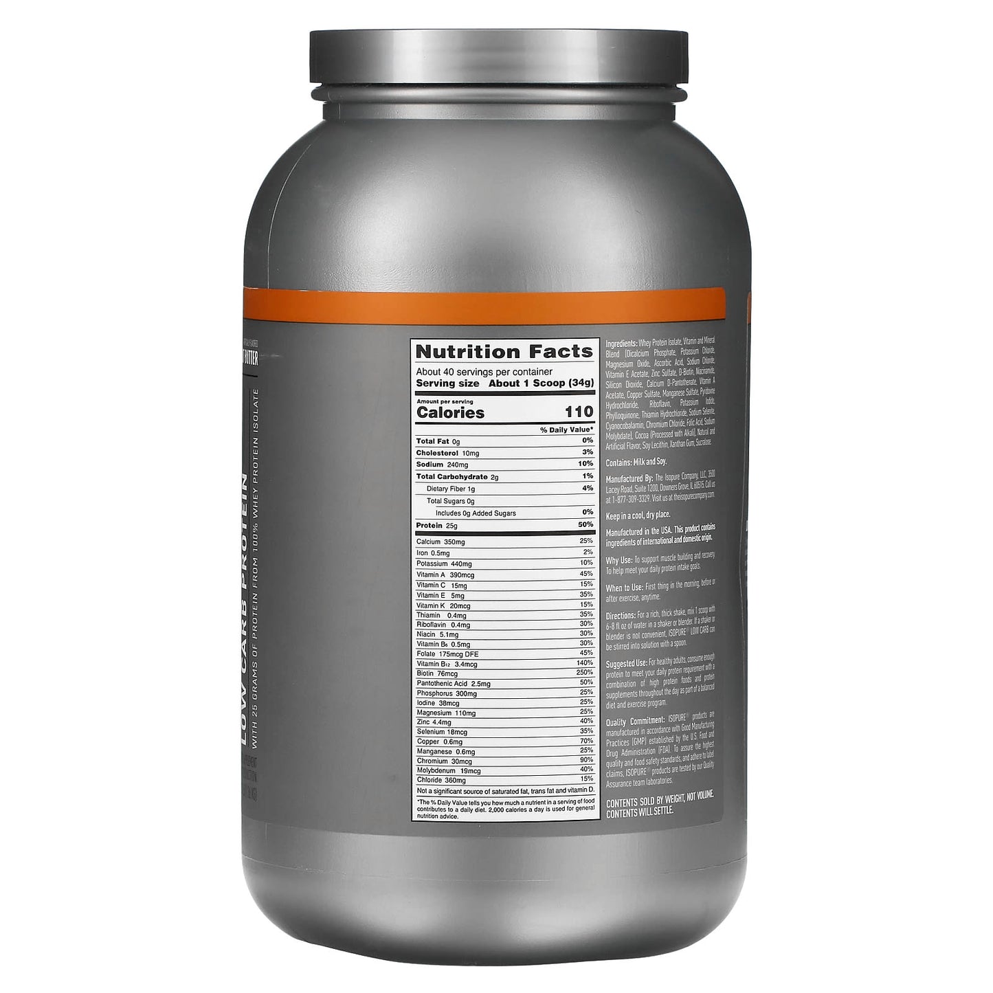 Isopure, Low Carb Protein Powder, Chocolate Peanut Butter, 3 lb (1.36 kg)