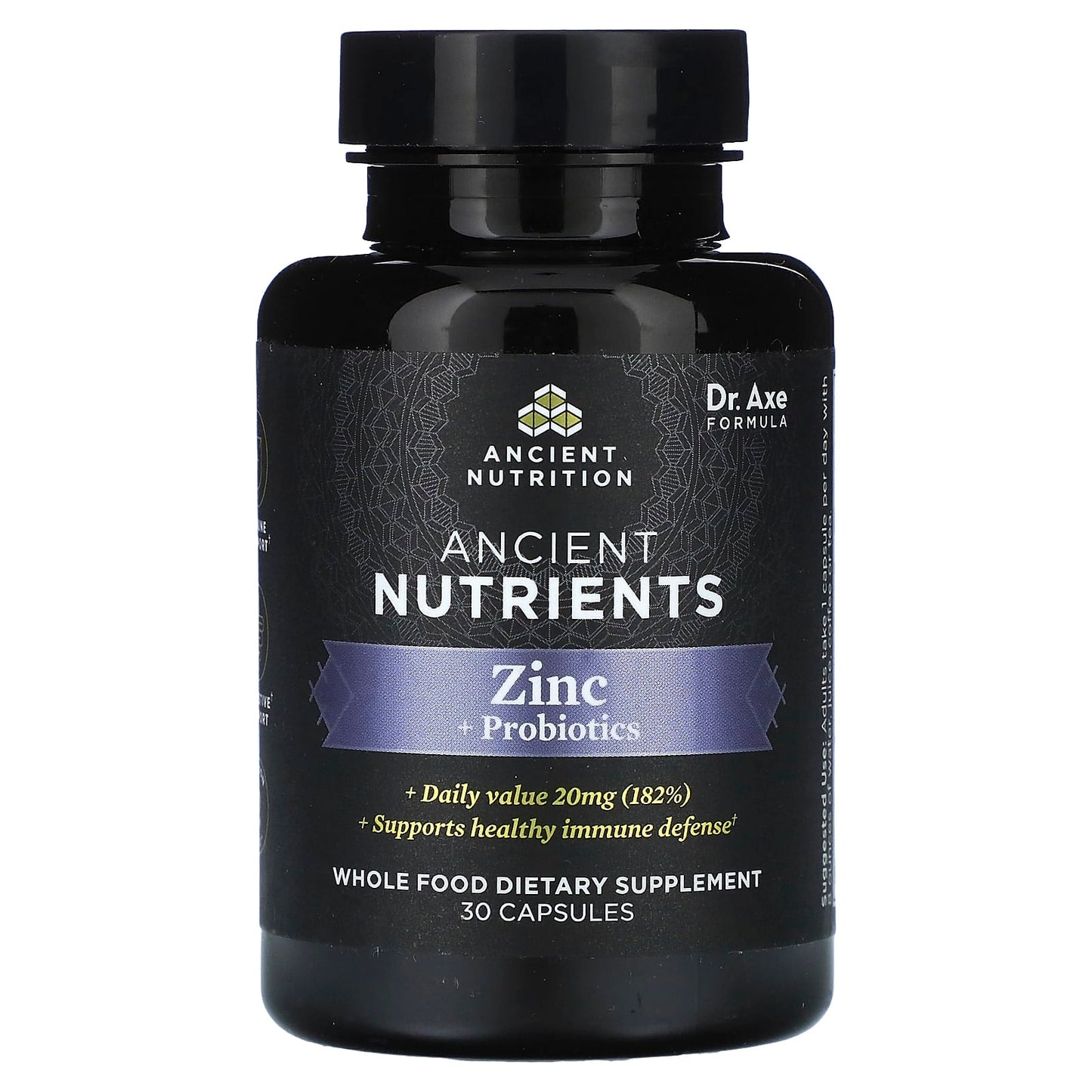 Ancient Nutrition-Zinc + Probiotics-30 Capsules