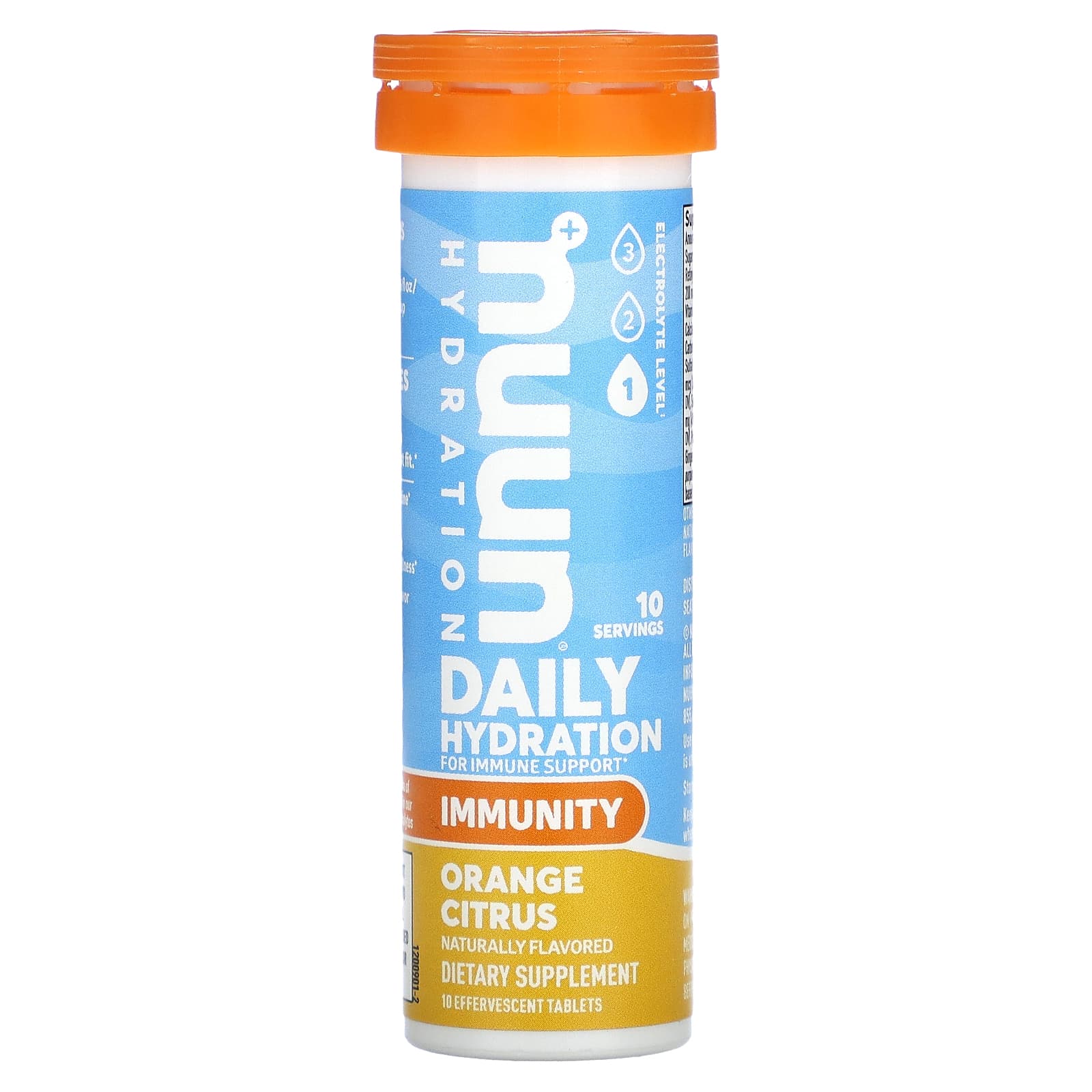 Nuun-Daily Hydration-For Immune Support-Orange Citrus-10 Effervescent Tablets