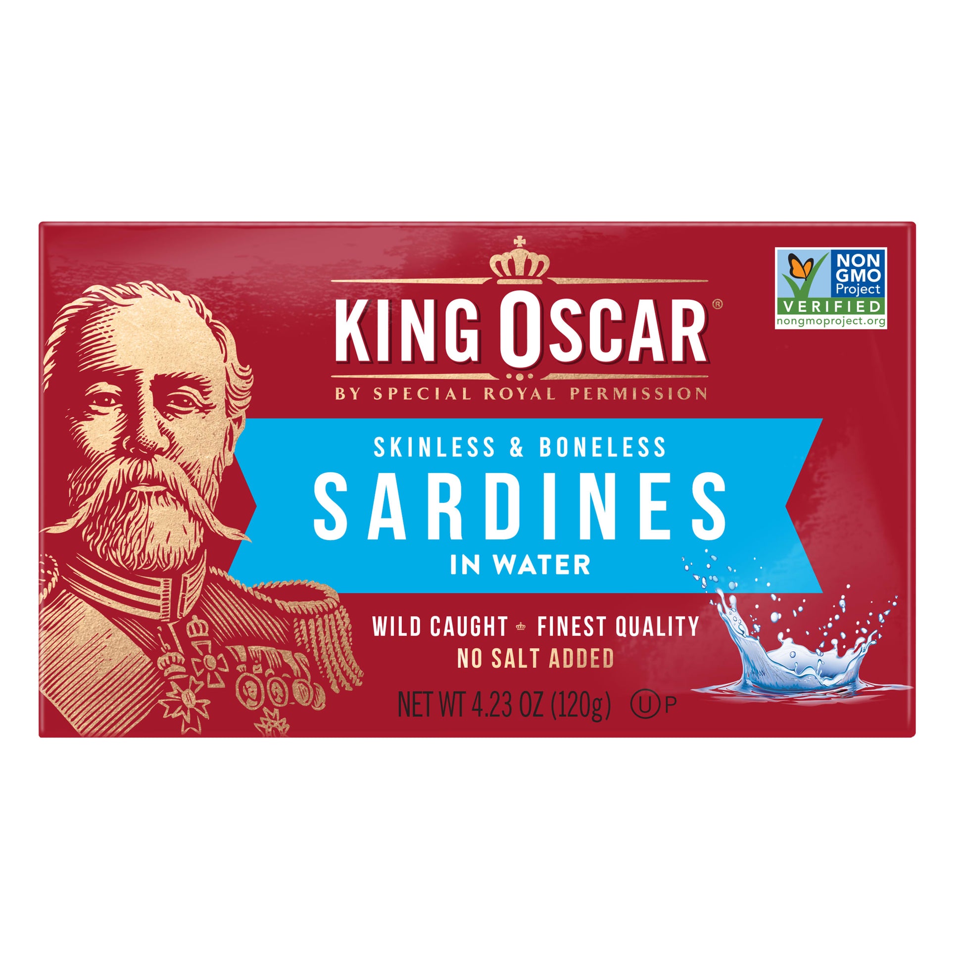 King Oscar-Skinless & Boneless Sardines in Water-4.23 oz (120 g)