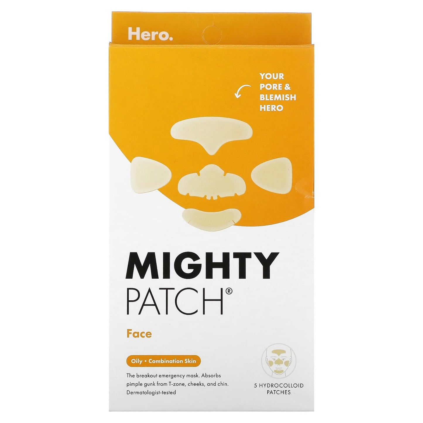 Hero Cosmetics-Mighty Patch-Face-Oily-Combination Skin-5 Hydrocolloid Patches