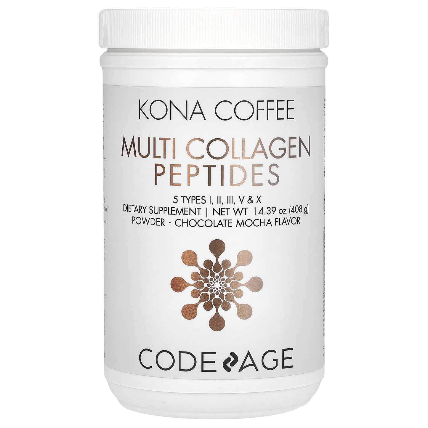 Codeage-Kona Coffee-Multi Collagen Peptides-Chocolate Mocha-14.39 oz (408 g)