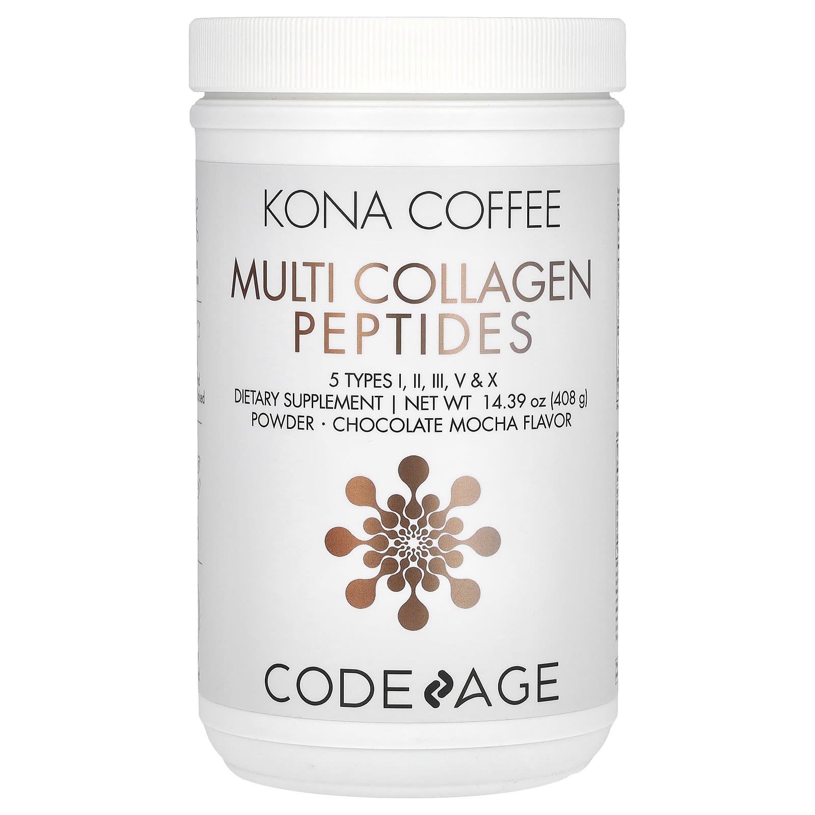 Codeage-Kona Coffee-Multi Collagen Peptides-Chocolate Mocha-14.39 oz (408 g)