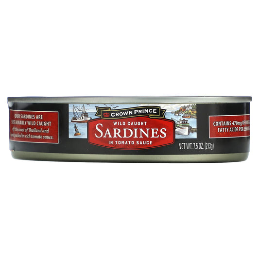 Crown Prince Natural-Wild Caught Sardines In Tomato Sauce-7.5 oz (213 g)