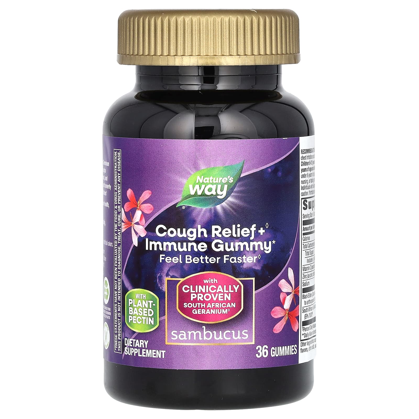 Nature's Way-Cough Relief + Immune Gummy-Sambucus-36 Gummies