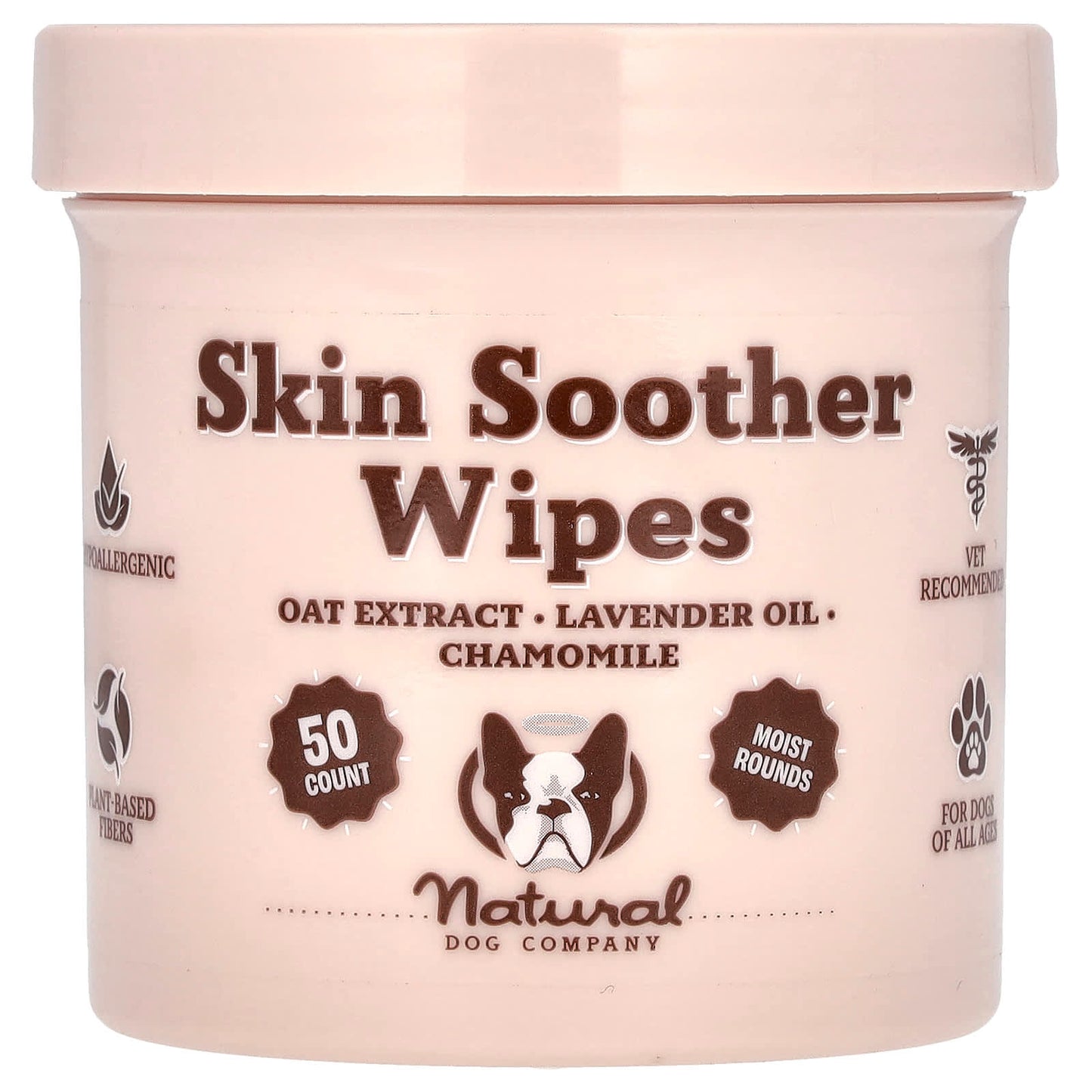 Natural Dog Company-Skin Soother Wipes-For Dogs-All Ages-50 Wipes