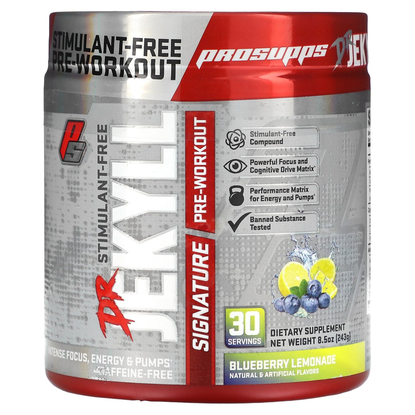 ProSupps-Dr. Jekyll Signature-Stimulant-Free Pre-Workout-Blueberry Lemonade-8.5 oz (243 g)