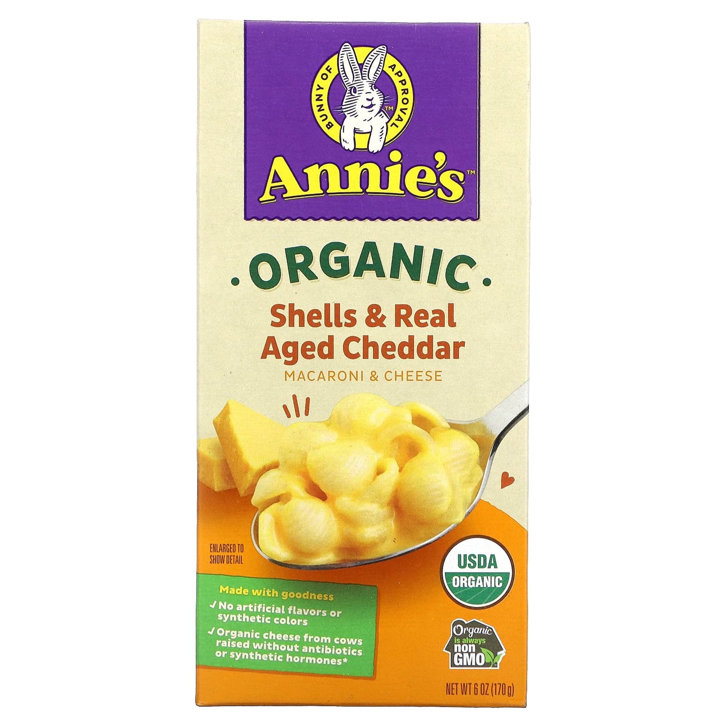 Annie's Homegrown-Organic Macaroni & Cheese-Shells & Real Aged Cheddar-6 oz (170 g)