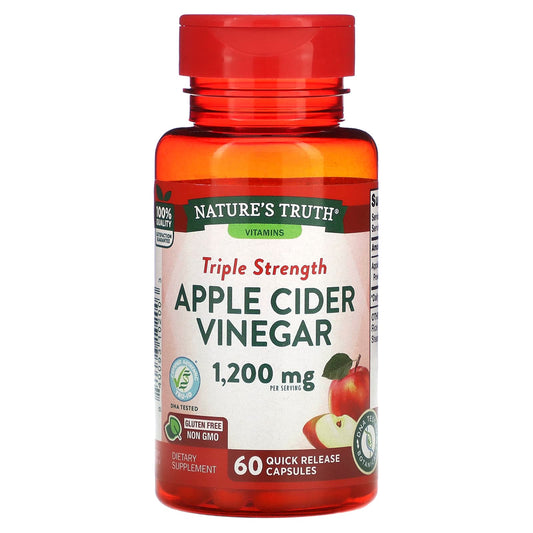 Nature's Truth-Triple Strength Apple Cider Vinegar-1,200 mg-60 Quick Release Capsules (600 mg per Capsule)