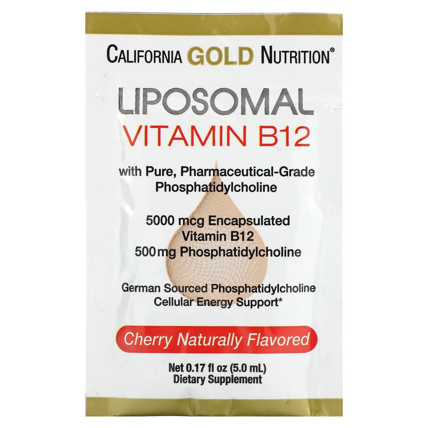 California Gold Nutrition, Liposomal Vitamin B12, 30 Packets, 0.17 fl oz  (5 ml) Each