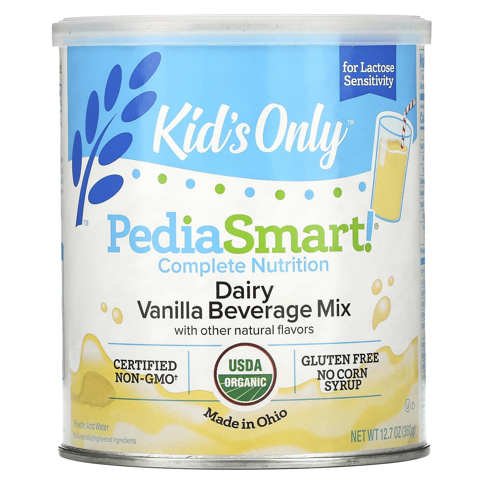 Nature's One-Organic Pedia Smart!-Complete Nutrition Beverage Mix-Vanilla-12.7 oz (360 g)