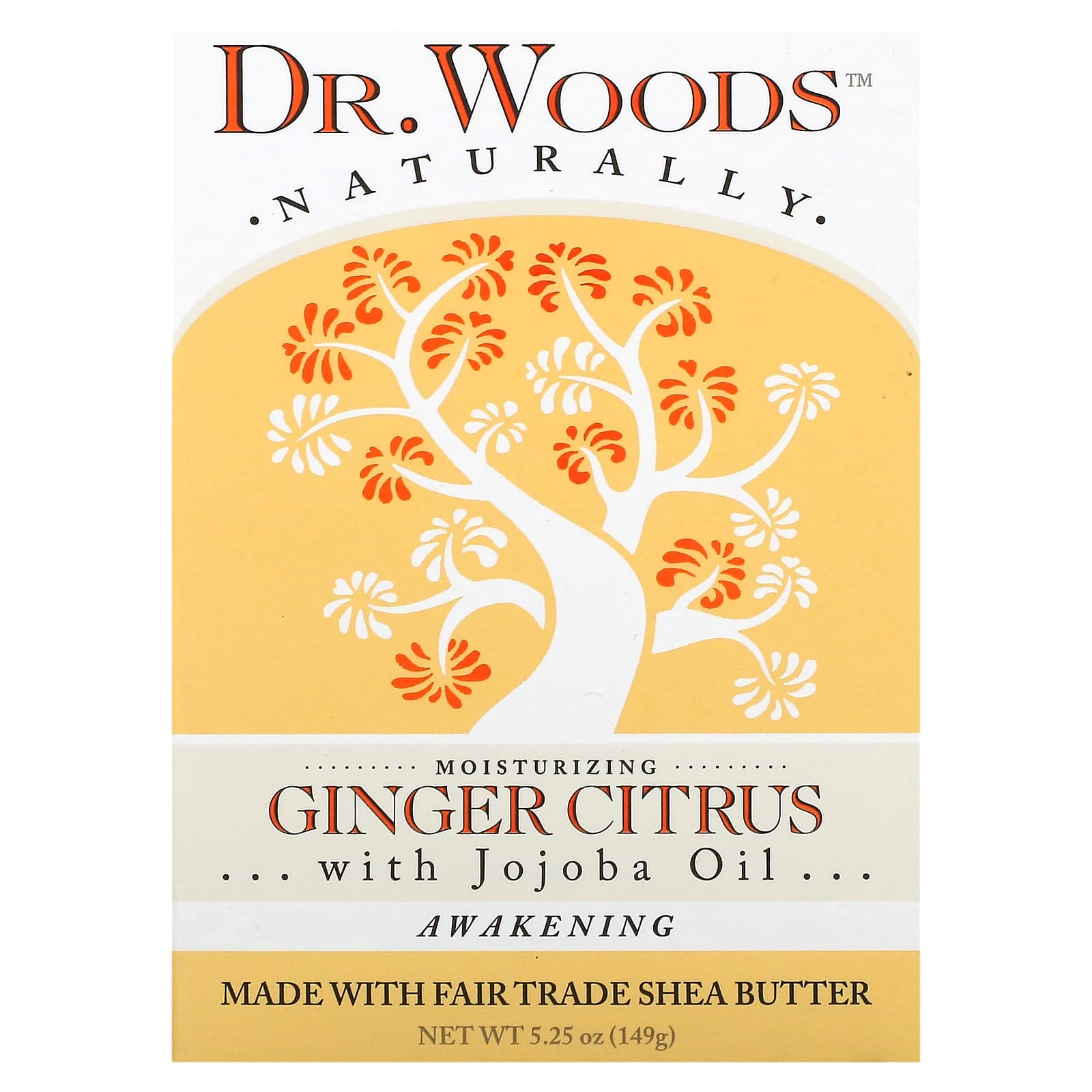 Dr. Woods-Bar Soap-Ginger Citrus-5.25 oz (149 g)