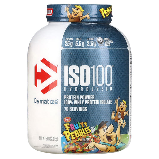 Dymatize-ISO100 Hydrolyzed-100% Whey Protein Isolate-Fruity Pebbles-5 lb (2.3 kg)