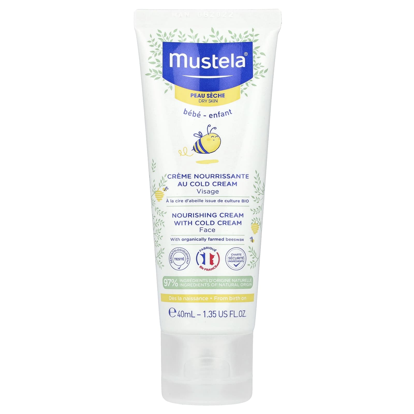 Mustela-Baby-Nourishing Face Cream with Cold Cream-For Dry Skin-1.35 fl oz (40 ml)