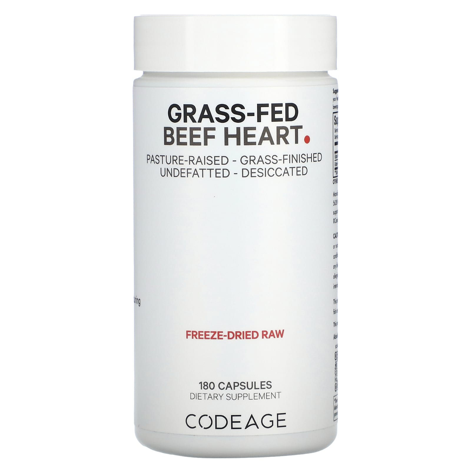 Codeage-Grass-Fed -Beef Heart-Pasture Raised-180 Capsules