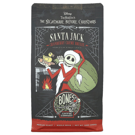 Bones Coffee Company-Santa Jack-Cranberry Creme Brulee-Whole Bean-Medium Roast-12 oz (340 g)