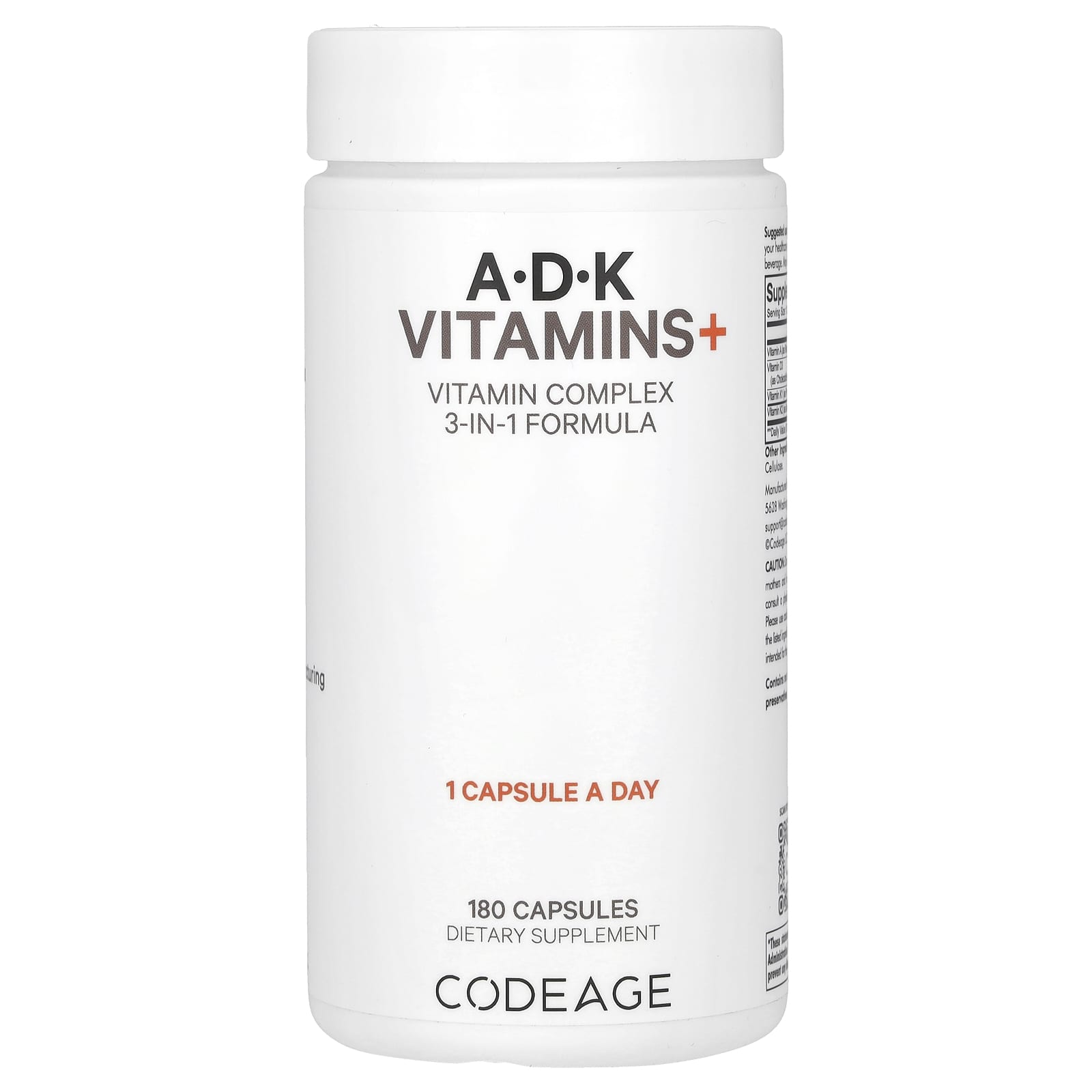 Codeage-A-D-K Vitamins+-180 Capsules