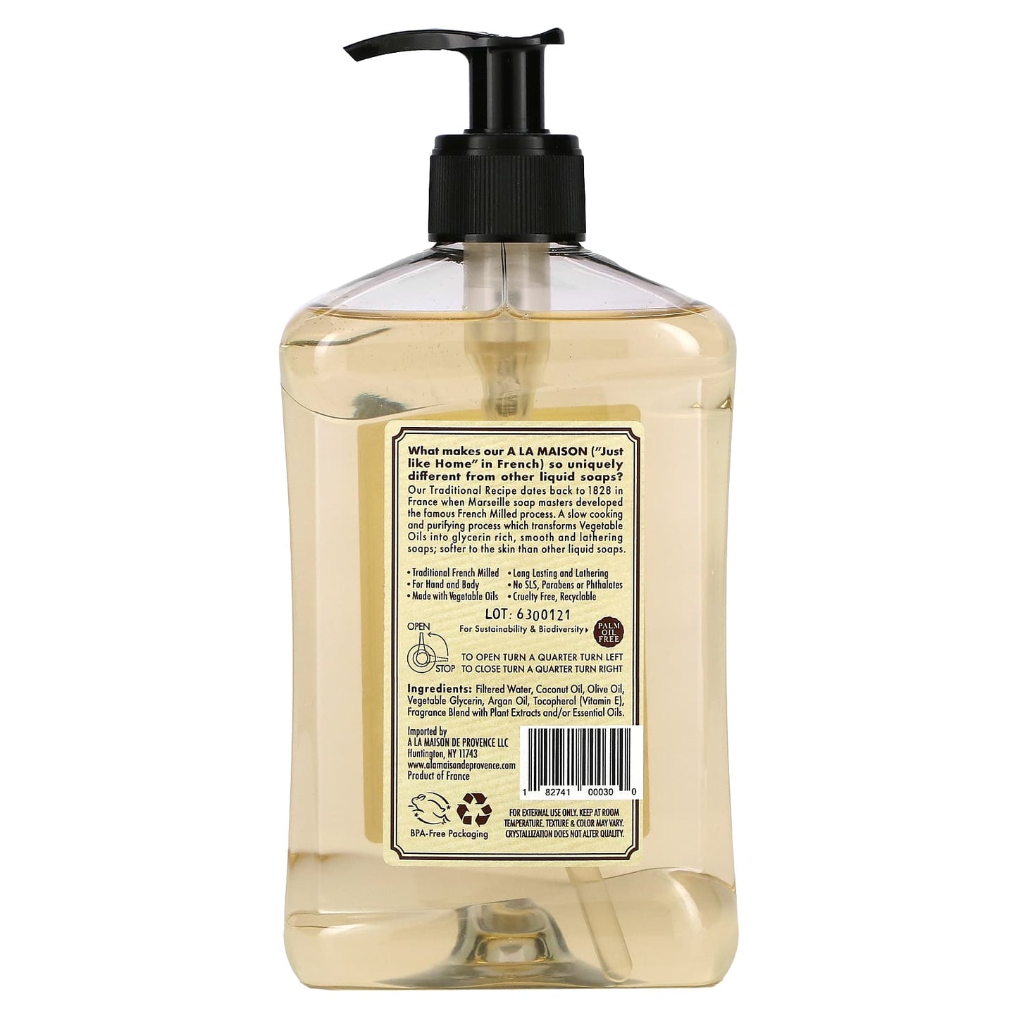 A La Maison de Provence, Liquid Soap for Hand & Body, White Tea, 16.9 fl oz (500 ml)