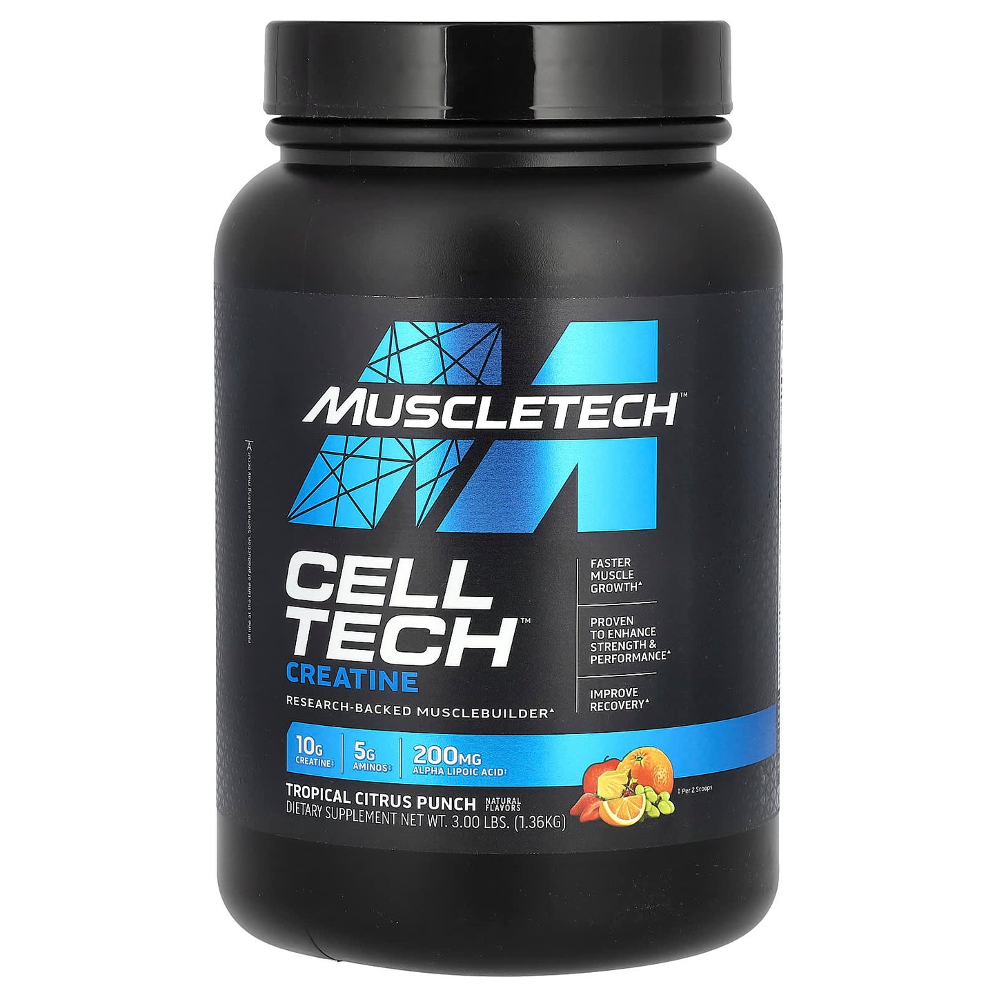 MuscleTech-Cell Tech Creatine-Tropical Citrus Punch-3 lbs (1.36 kg)