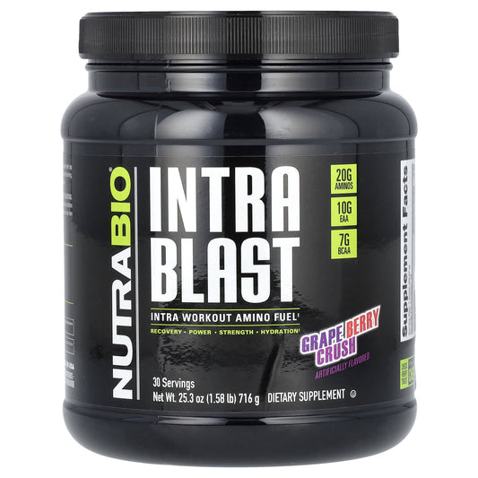 NutraBio-Intra Blast-Intra Workout Amino Fuel-Grape Berry Crush-1.58 lb (716 g)