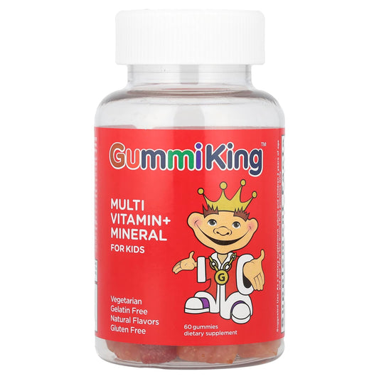 GummiKing-Multi Vitamin + Mineral For Kids-Grape-Lemon-Orange-Strawberry And Cherry-60 Gummies