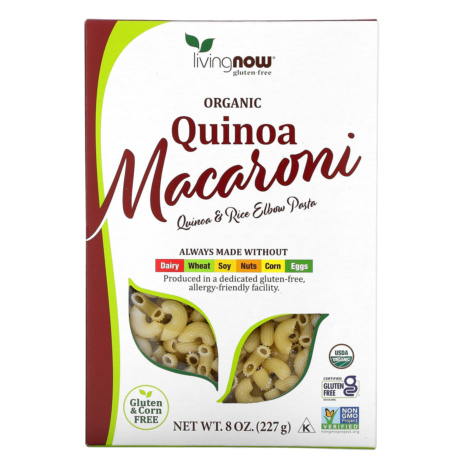 NOW Foods-Organic Quinoa Macaroni-Gluten Free-8 oz (227 g)