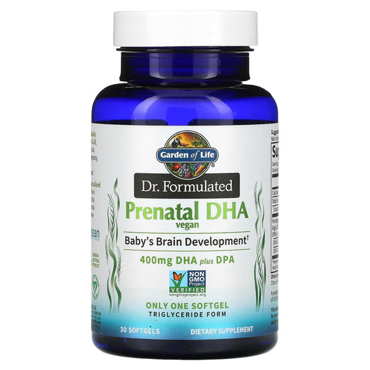 Garden of Life-Dr. Formulated-Vegan Prenatal DHA-400 mg-30 Softgels