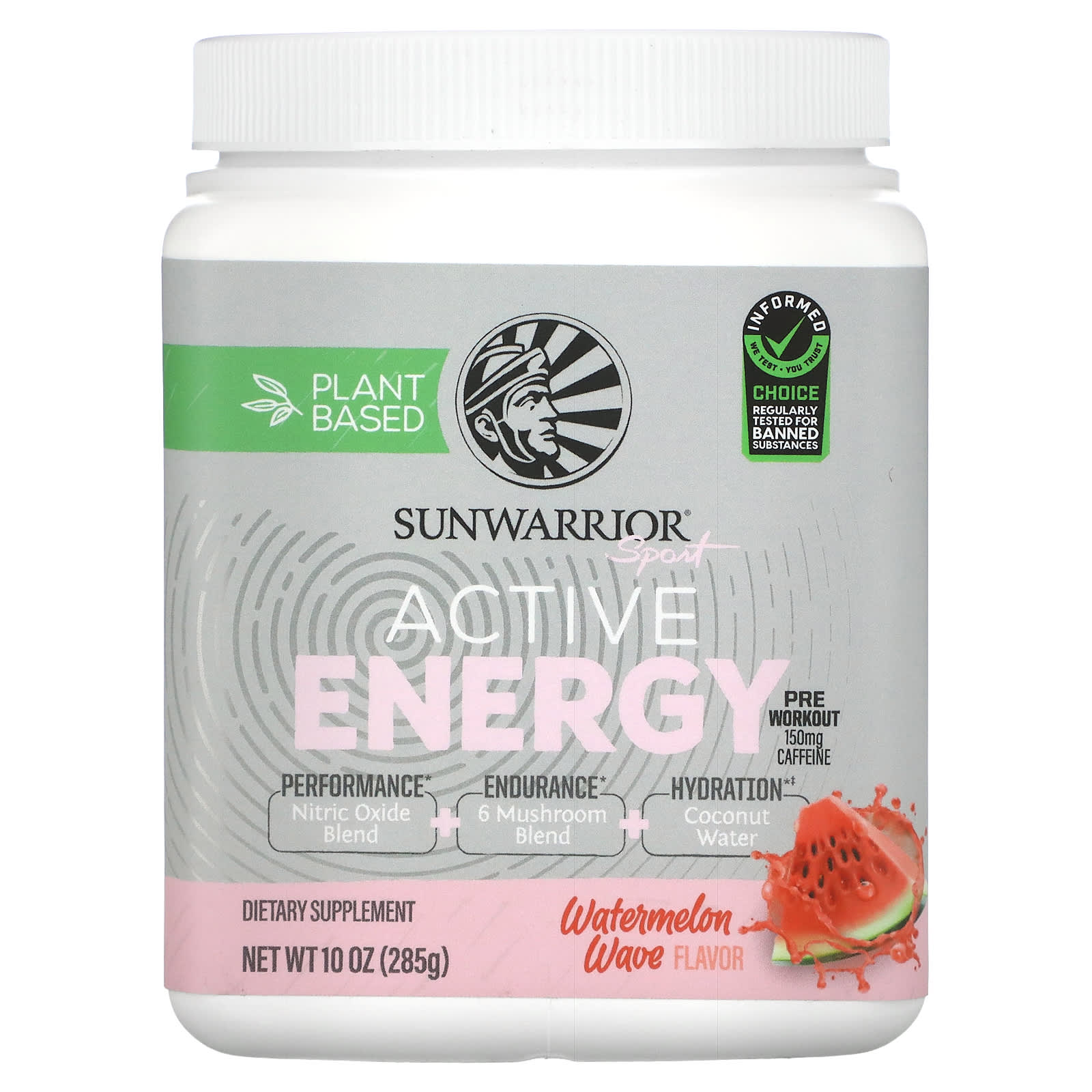 Sunwarrior-Sport-Active Energy Preworkout-Watermelon Wave-10 oz (285 g)