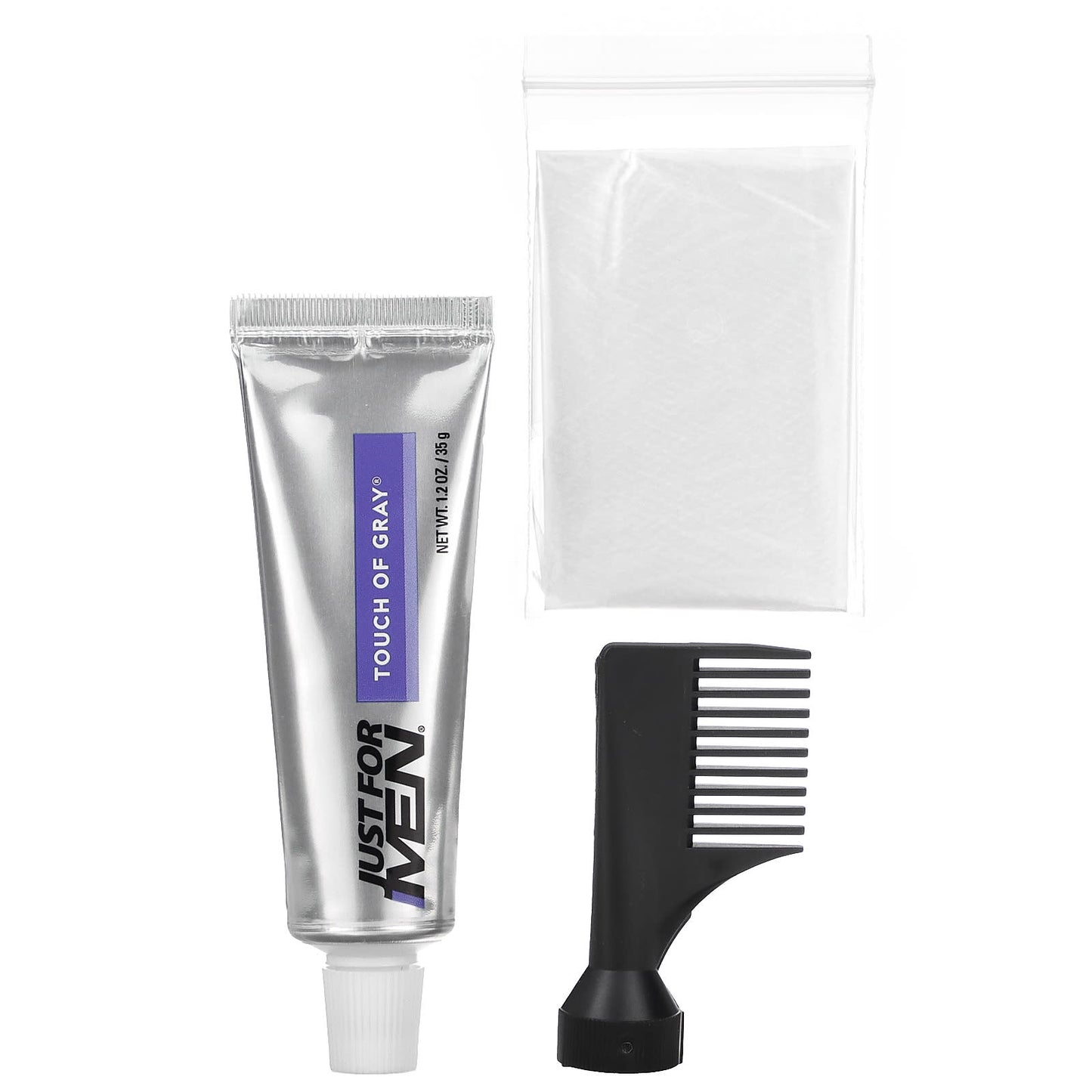 Just for Men, Touch of Gray, Comb-In Hair Color, Black T-55, Single Application Haircolor Kit