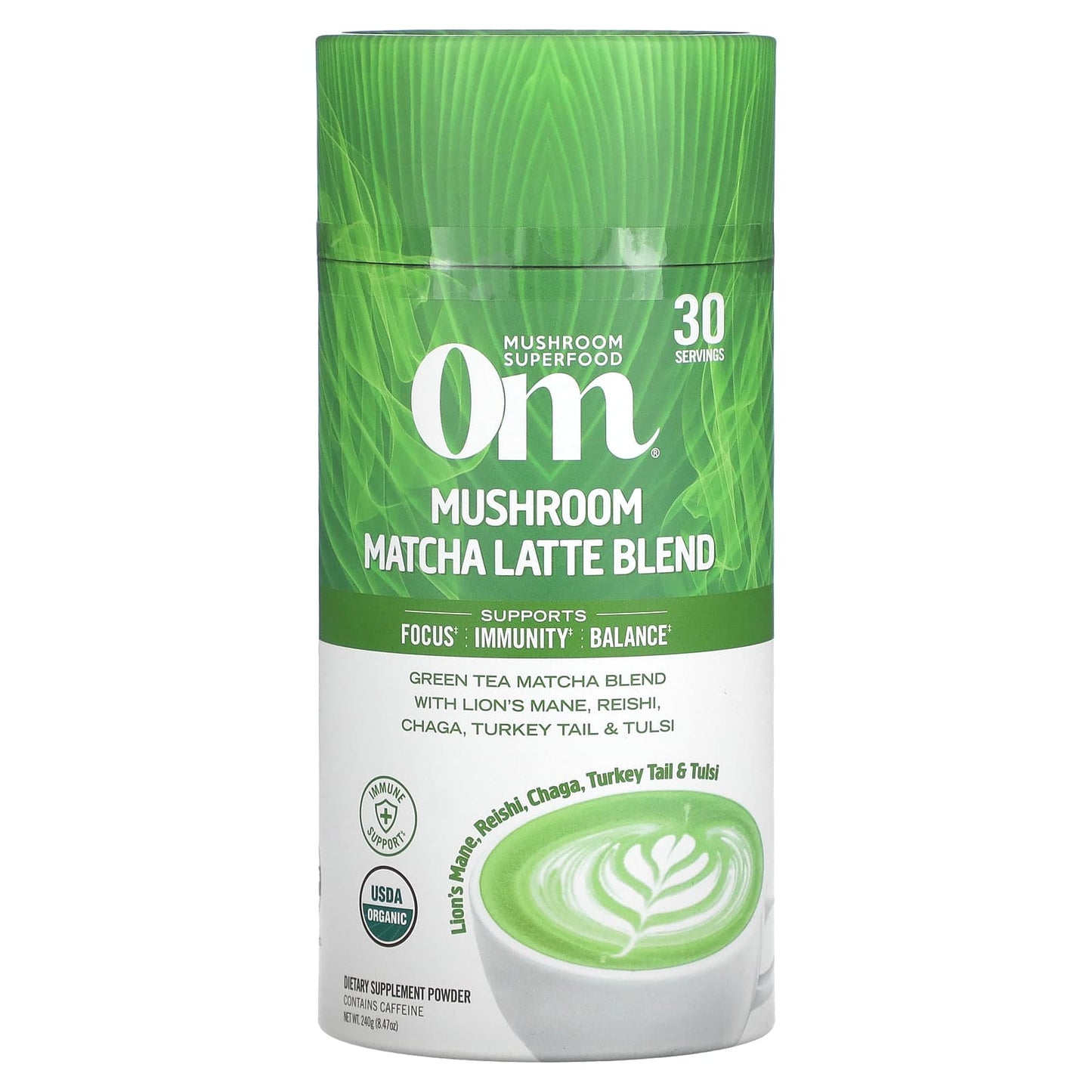 Om Mushrooms-Mushroom Matcha Latte Blend-8.47 oz (240 g)