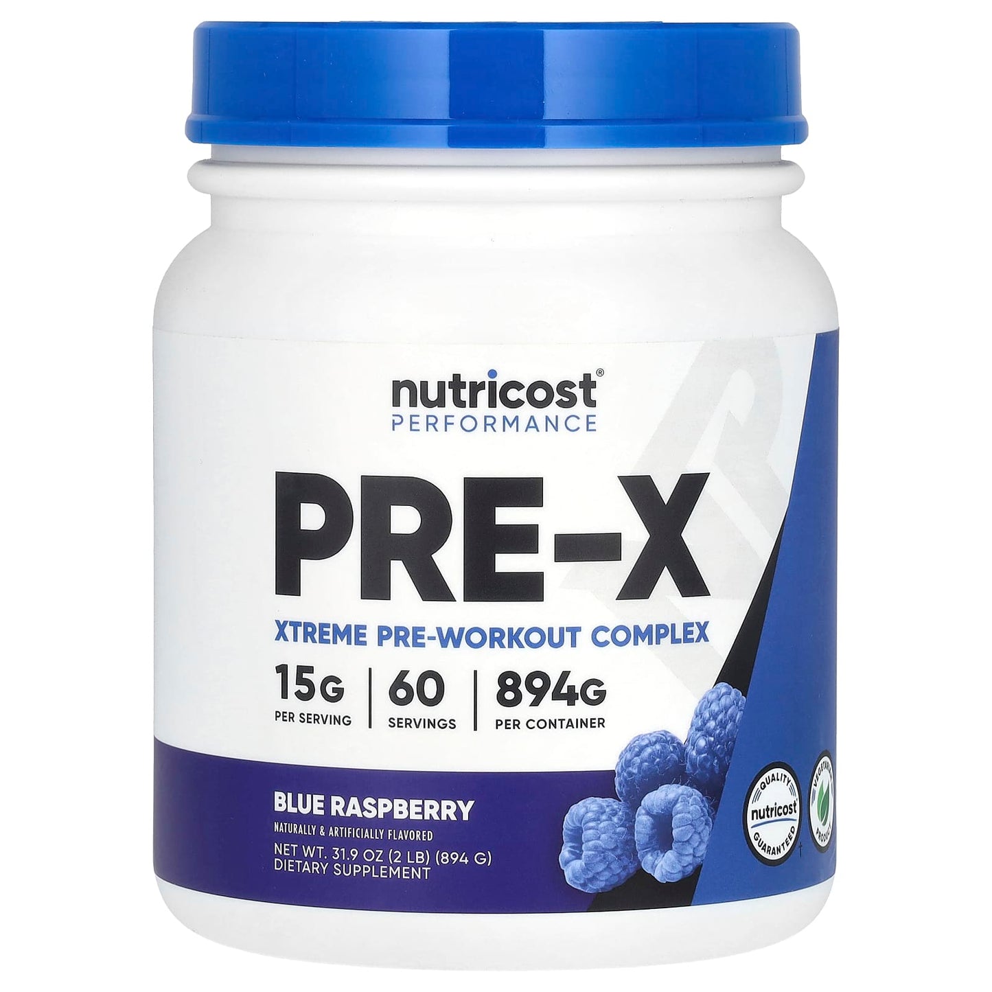 Nutricost-Performance-PRE-X-Xtreme Pre-Workout Complex-Blue Raspberry-2 lb (894 g)