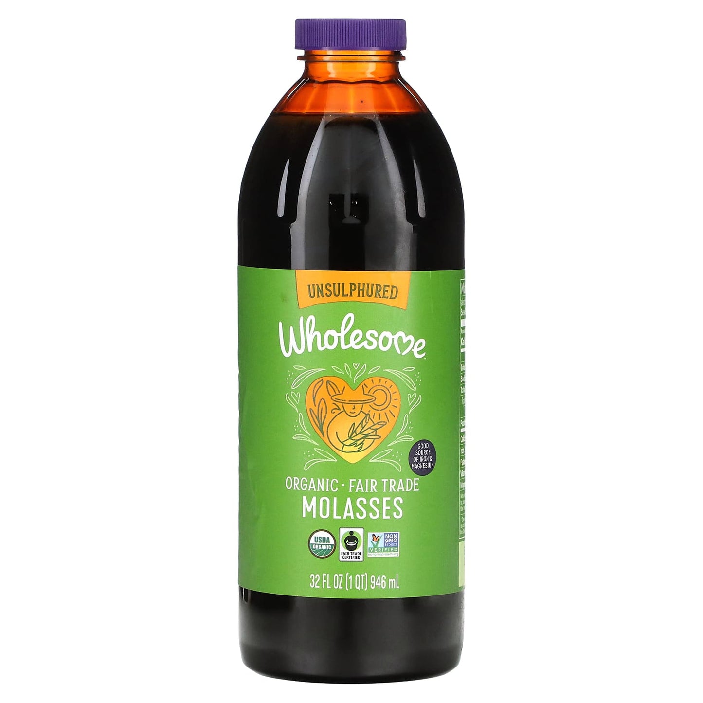 Wholesome Sweeteners-Organic Molasses-Unsulphured-32 fl oz (946 ml)