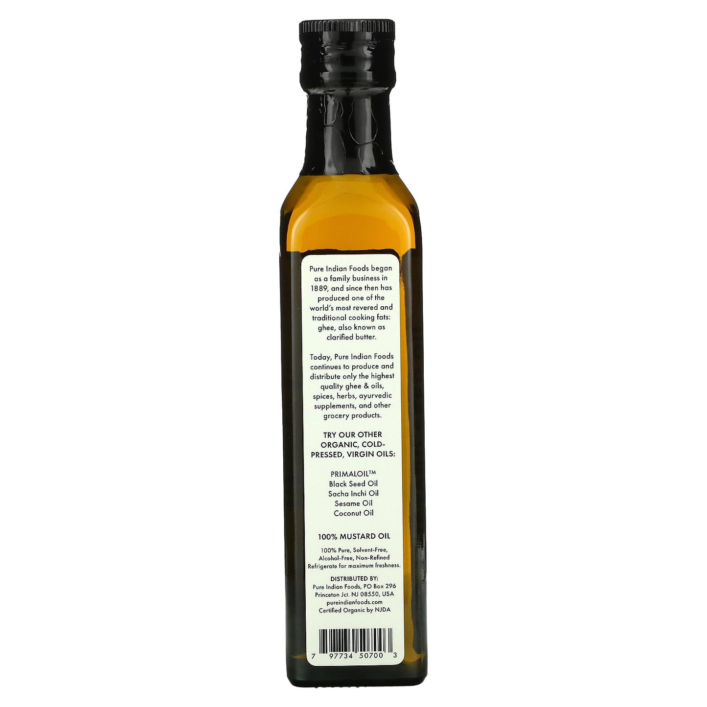 Pure Indian Foods, Organic Cold Pressed Virgin Mustard Seed Oil, 250 ml