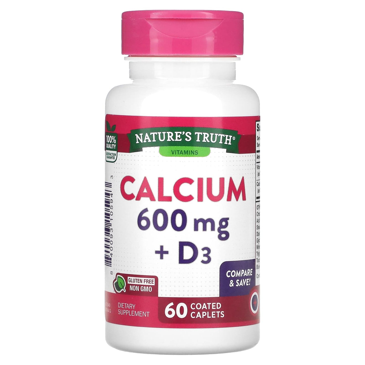 Nature's Truth-Calcium + D3-60 Coated Caplets